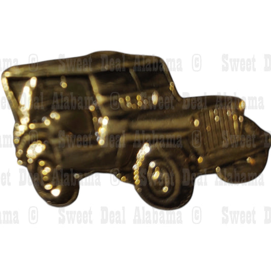 WWII-Style Military Jeep Vehicle Collector's Hat, Lapel Pin 1-1/4"W x 3/8"H