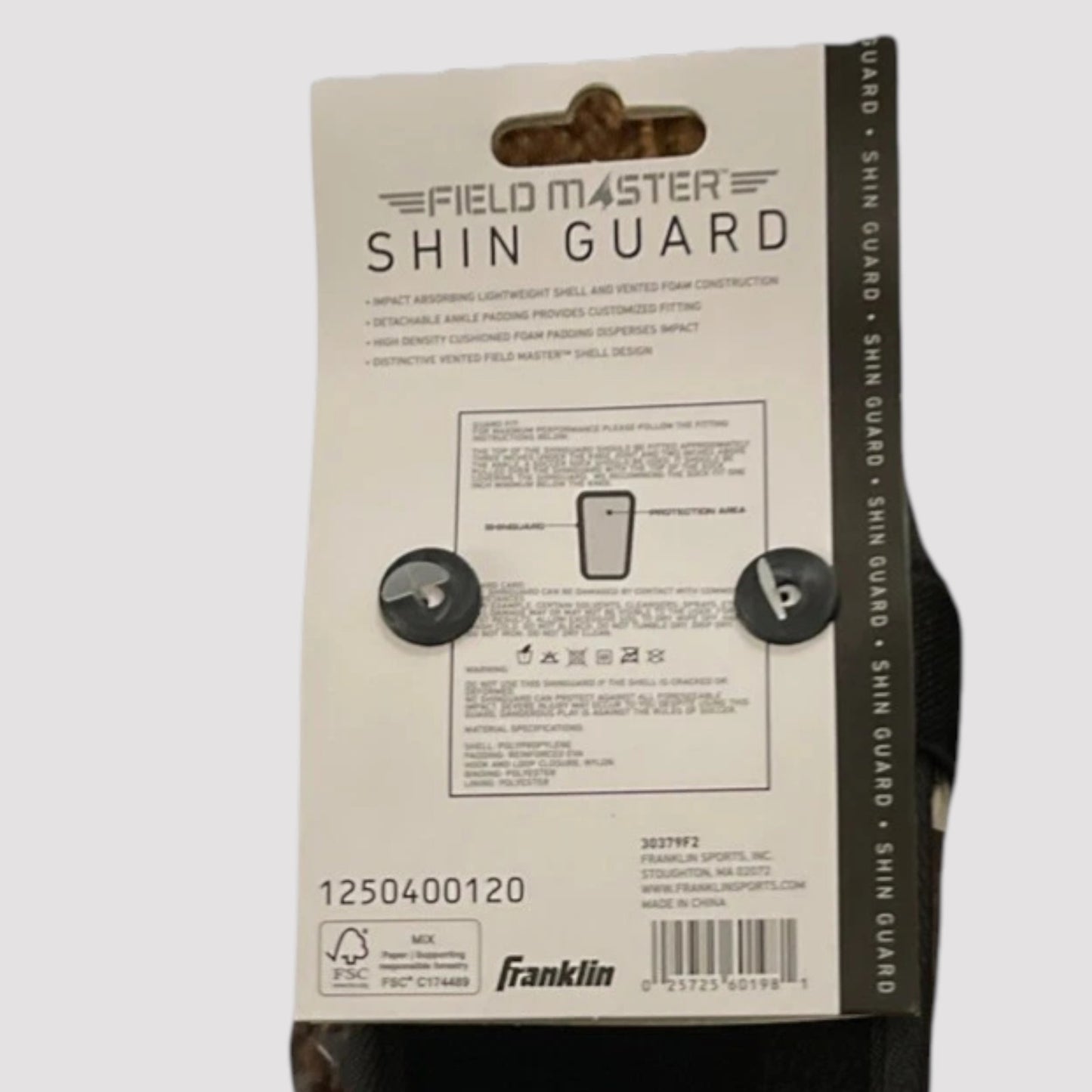 Children's Franklin Sports Shin Guards 2‑PK – Blue/Orange – MD