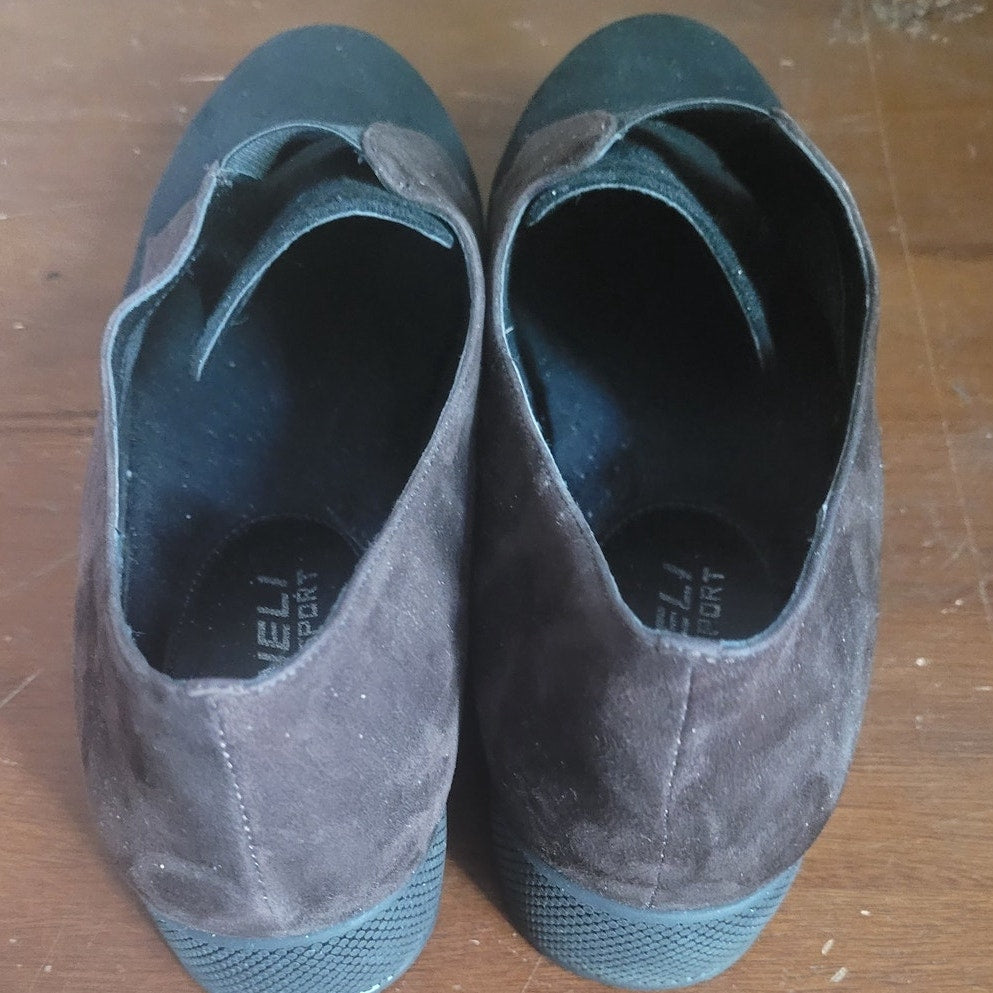 Vaneli Women’s Alfi Slip-On – Black/T. Moro Suede & Elastic, Size 10M