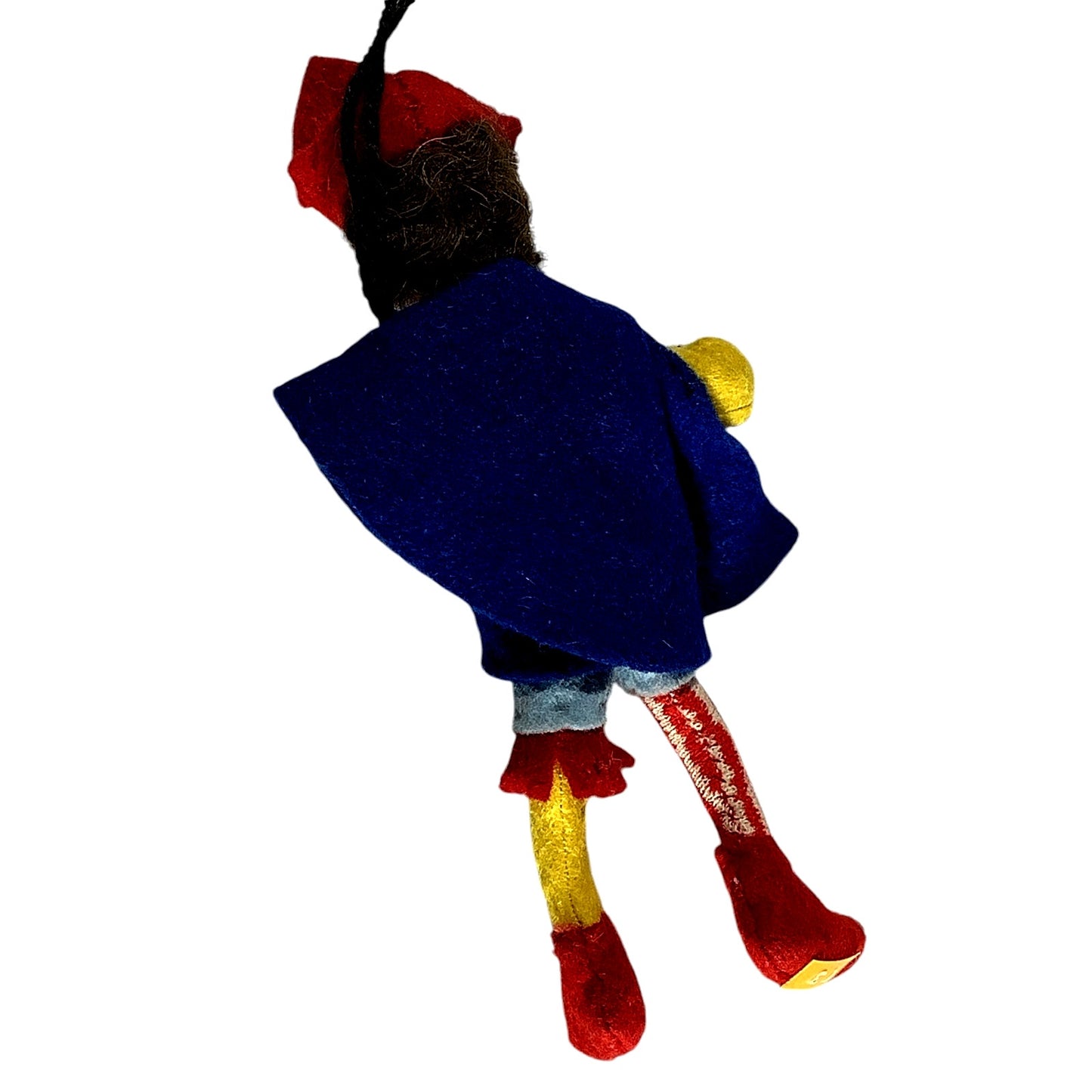 Vintage Handmade Souvenir Cloth Doll 5-1/2" x 2", Cloth w/ Painted Face Ornament