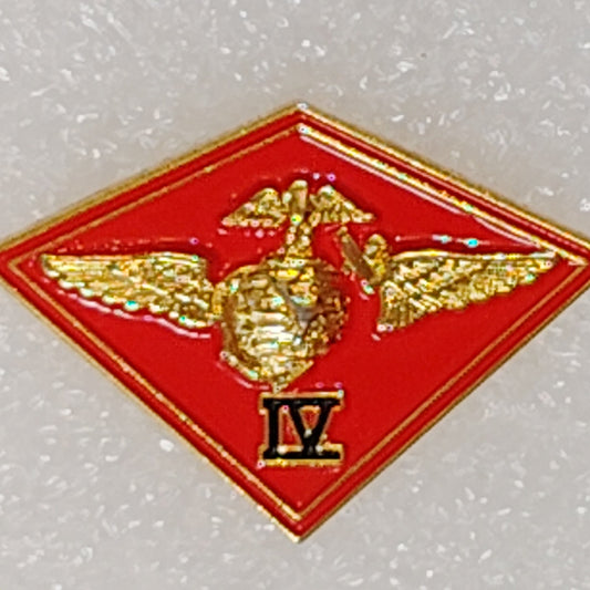 USMC 4th Marine Aircraft Wing Novelty Hat/Lapel/Brooch Pin, Enamel Metal