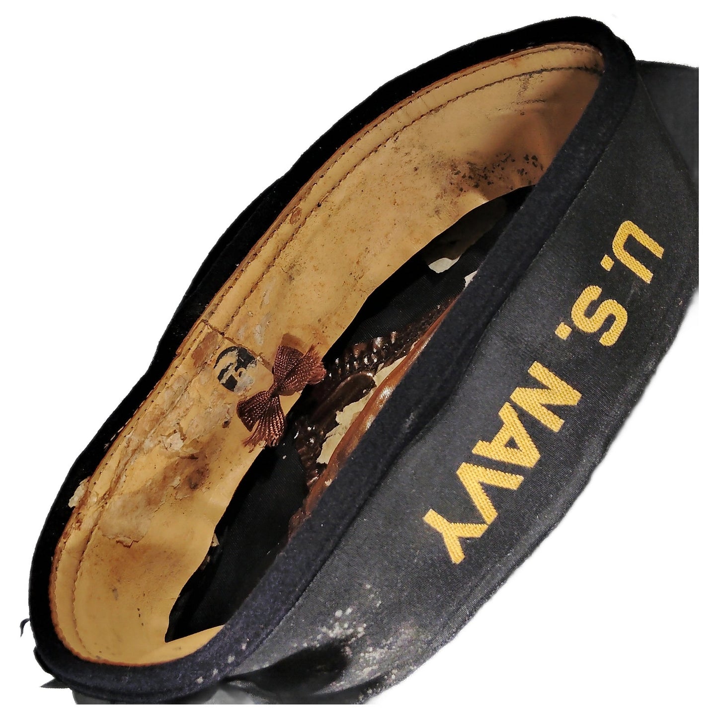 WWII–Korean War Era Formal Wool Cap – Size 6-1/2, Gold “U.S. NAVY” on Black Band