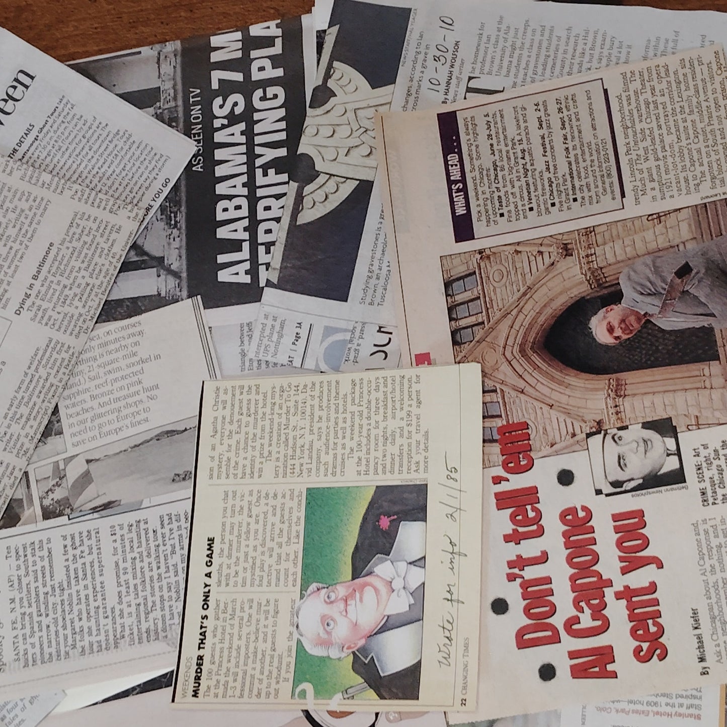 Collected Ghost & True Crime Ephemera - Cemeteries & Hauntings - 2 LBS Clippings