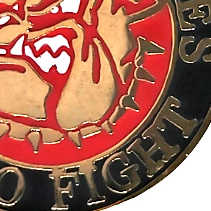 USMC Bulldog First to Fight Novelty Biker Jacket Hat Lapel Pin 1"