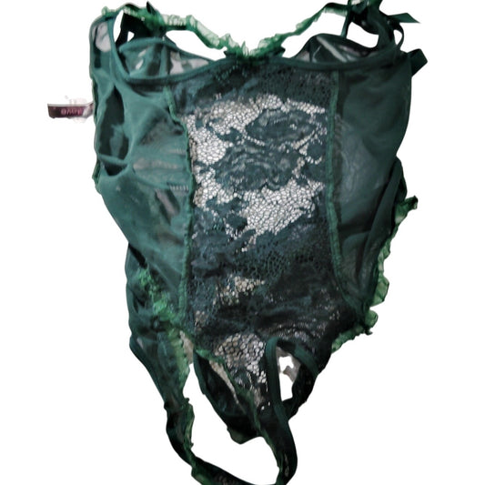 Avidlove Women’s Lace Deep‑V Bodysuit Teddy – Emerald Green – Small – NWOT