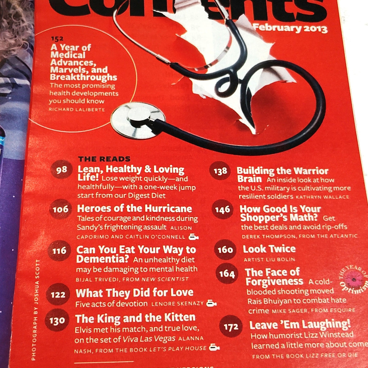 Reader's Digest Magazine February 2013 Healthy New Year & Hurricane Sandy