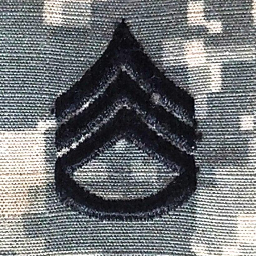 U.S. Army Staff Sergeant Cap Device, ACU Digital Camo, 2x2, Hook (-n-Loop) Back