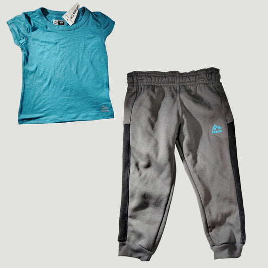 RBX Boys Shirt and Sweatpants Set Turquoise Gray Size 4T