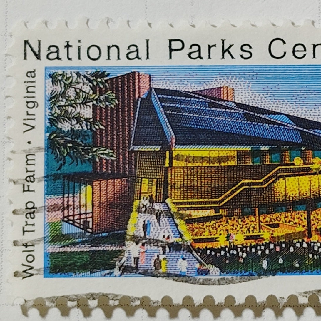 1972 US 6c National Parks Centennial Wolf Trap Farm Stamp #1452 Used Cancelled