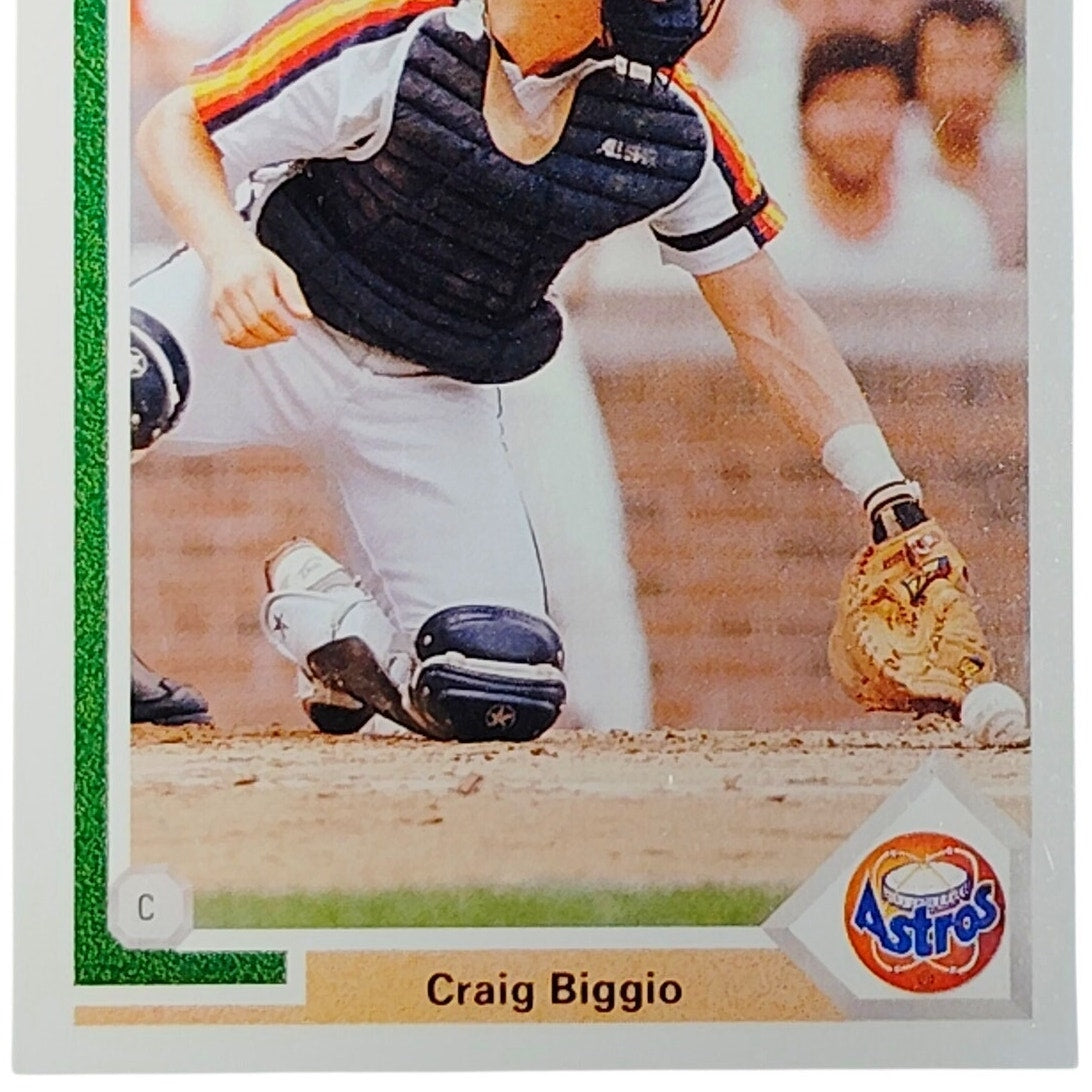 1991 Upper Deck Craig Biggio #158 Houston Astros HOF Catcher Action Shot - VG/EX