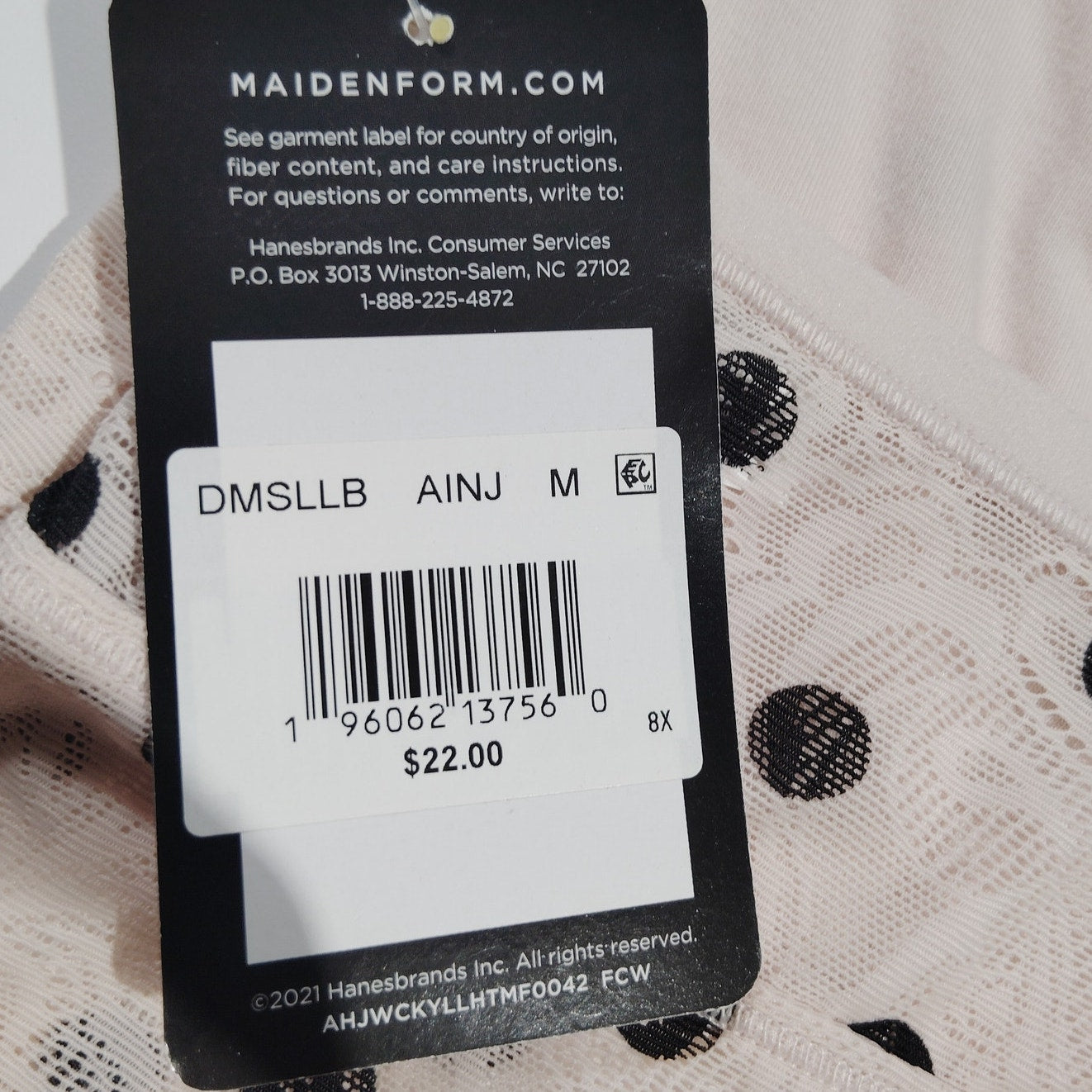 Maidenform All Over Lace Longline Bralette DMSLLB – Modern Dot Sandshell, Medium
