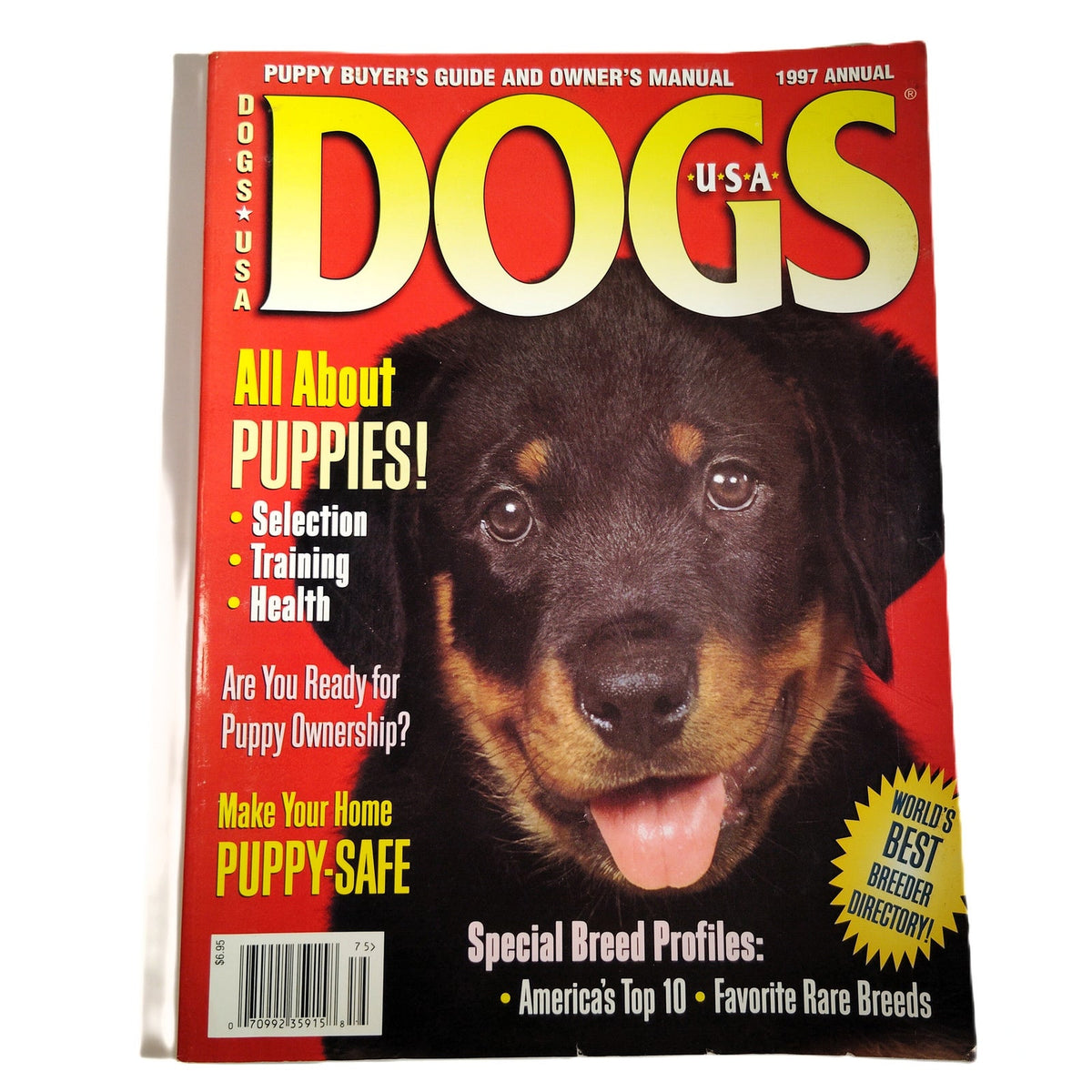 Dogs USA 1997 Annual Puppy Buyer's Guide & Owner's Manual Magazine Rottweiler