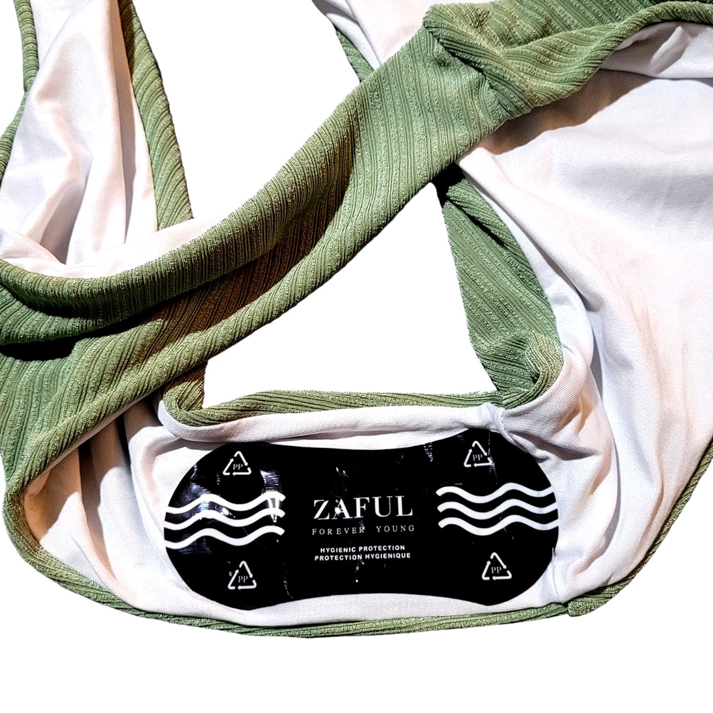 ZAFUL V-Notch Underwire Balconette Bikini Swimwear - Light Green, M (6)