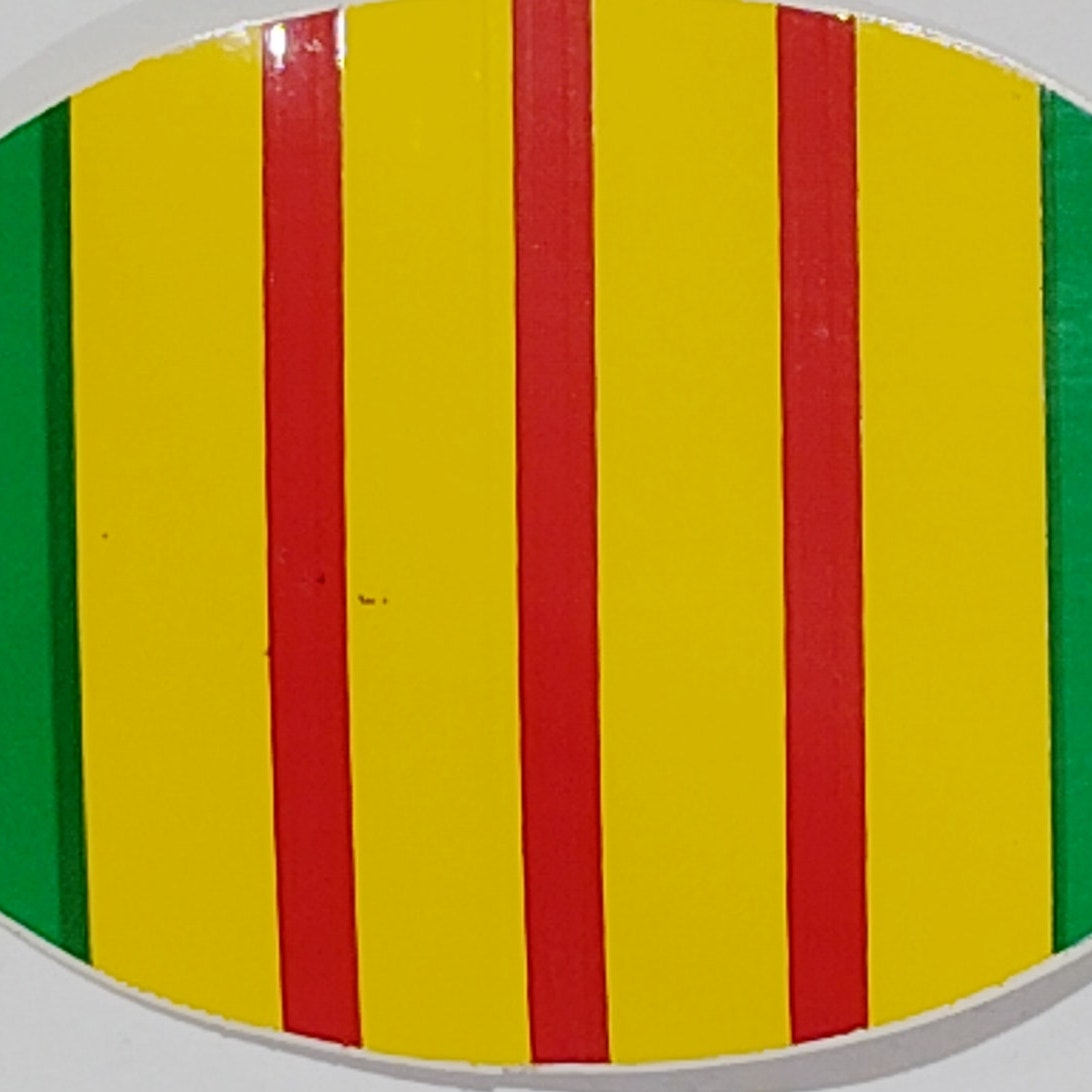 Vietnam Veteran Ribbon Decal – 3" x 2" Oval – Vinyl – Outside Window Mount