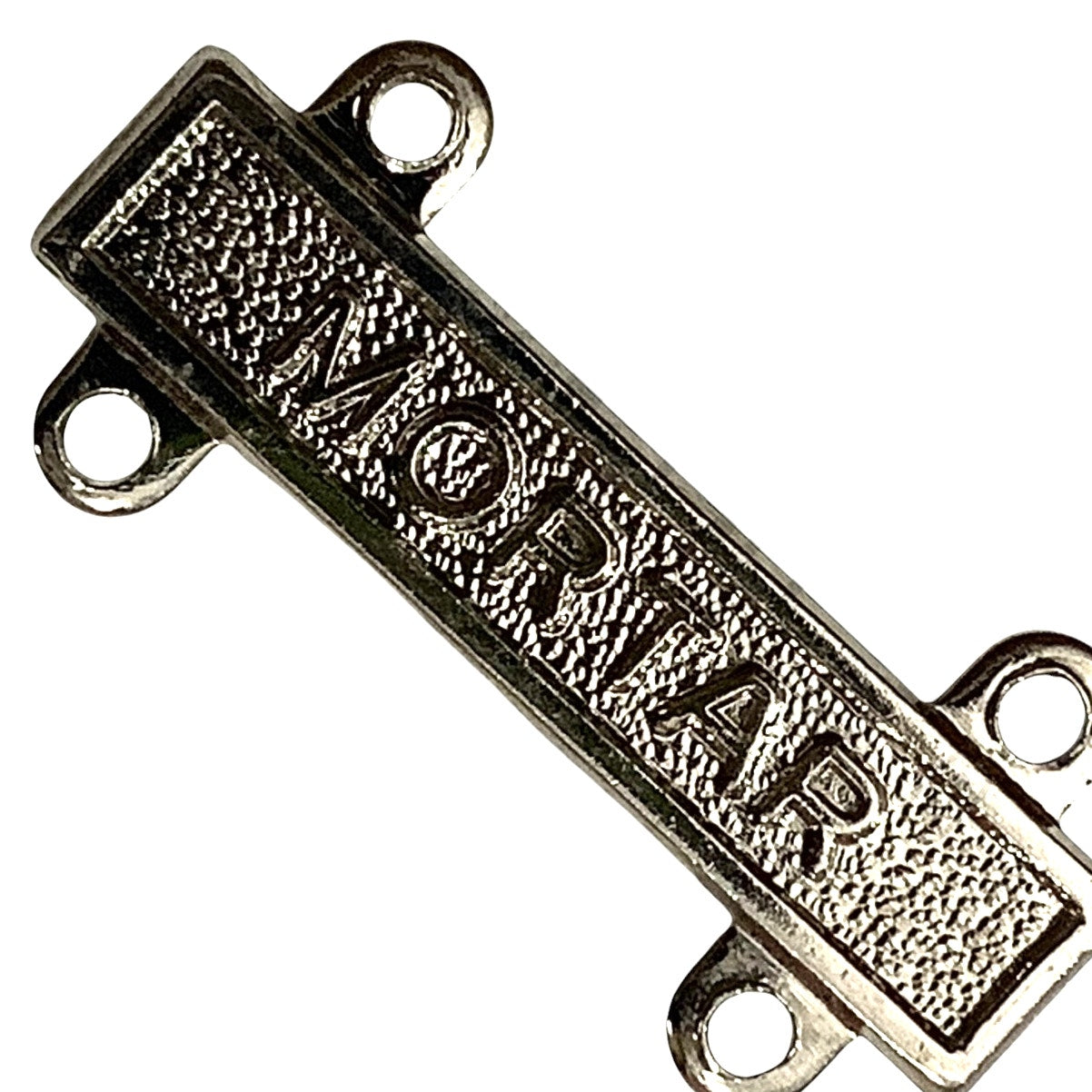 Military Qualification Bar, Mortar, 1/2"H x 1"W, Silver Text and Background