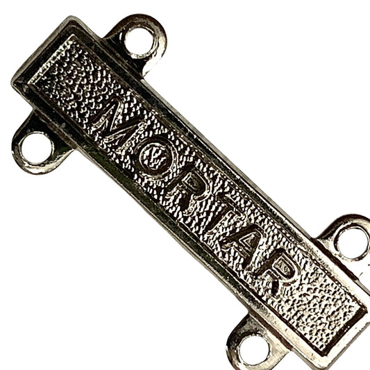 Military Qualification Bar, Mortar, 1/2"H x 1"W, Silver Text and Background