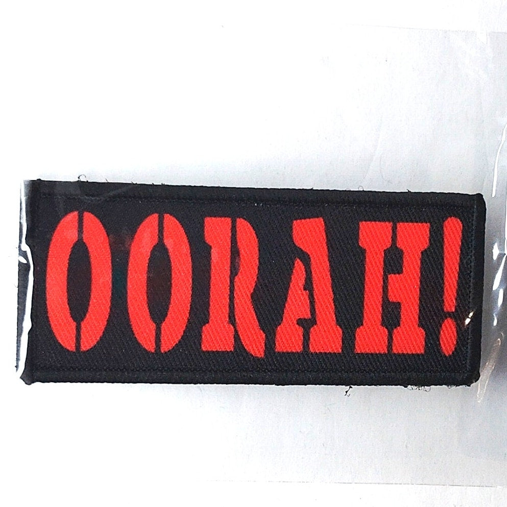 OORAH Morale Patch Red Rock Outdoor Gear Hook Back Printed 3‑1/2" × 1‑1/2"