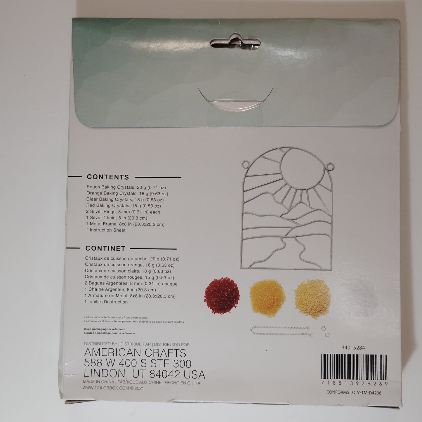 Colorbok MAKEIT & BAKEIT Sunset Suncatcher Kit – Stained Glass Style