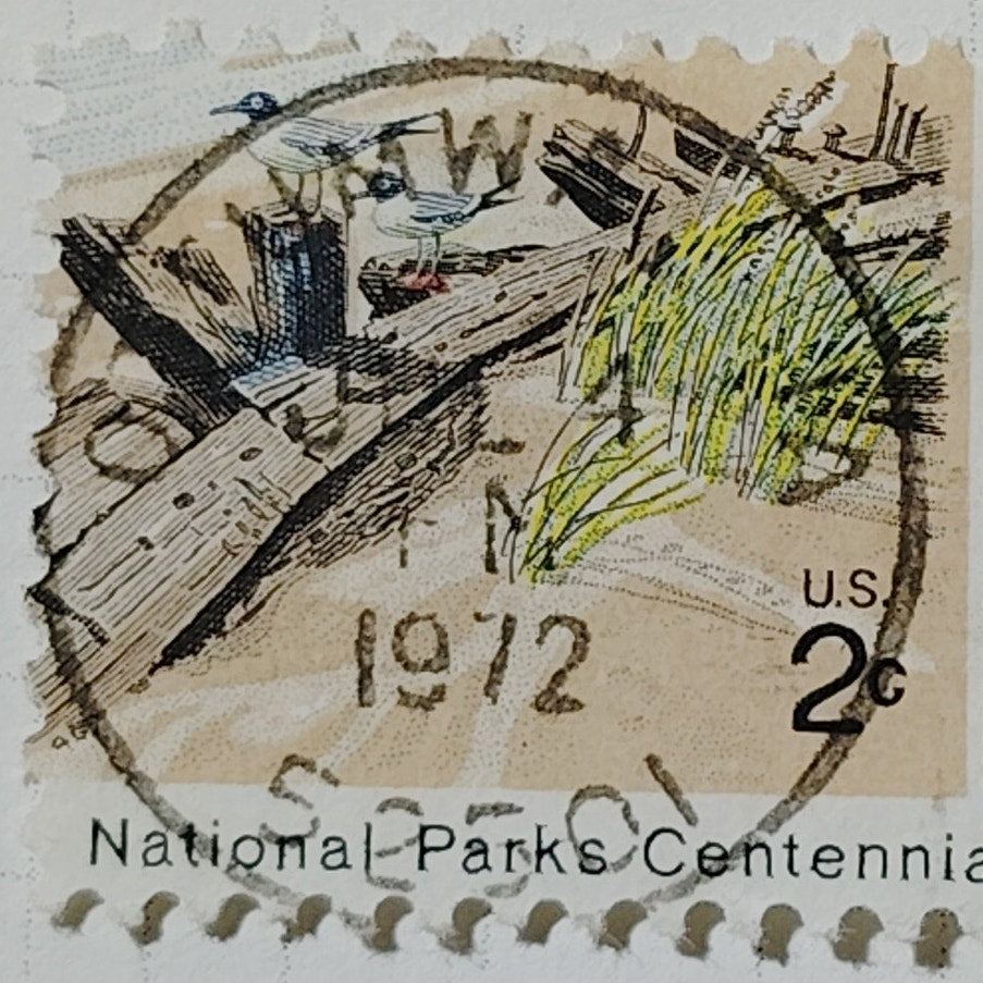 1972 US 2c National Parks Centennial Cape Hatteras Stamp #1450 Used Cancelled