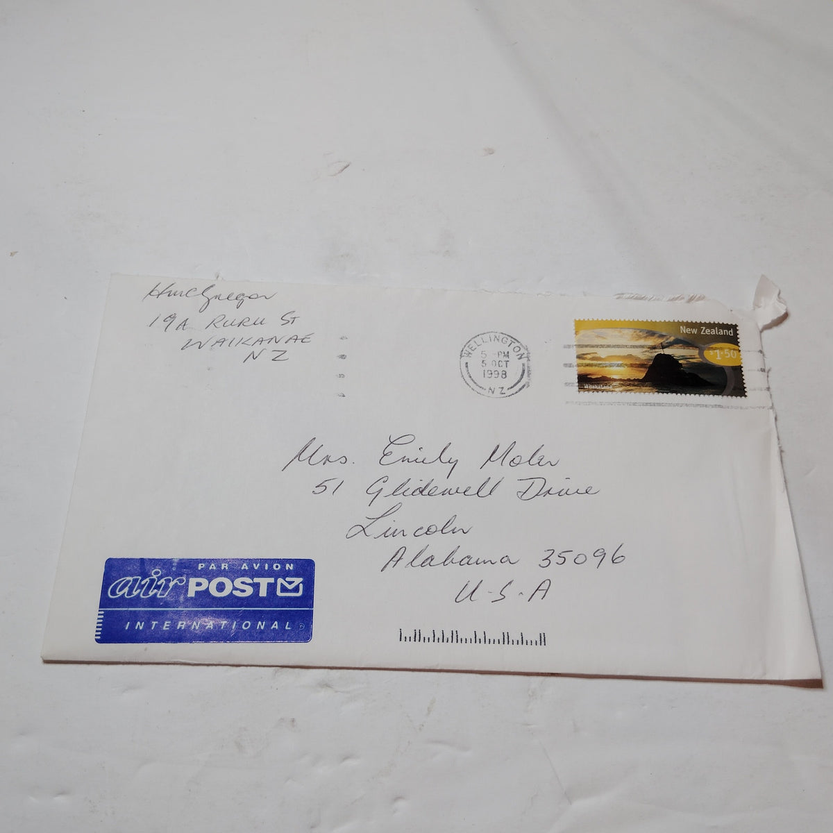 1998 New Zealand $1.50 Whakatane Scenic Stamp Cover to USA - NZ Post