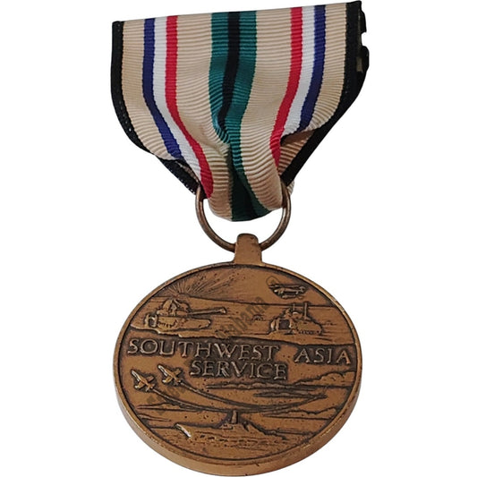 Southwest Asia Service Medal Pinback, 1-1/4"D x 3"H Overall