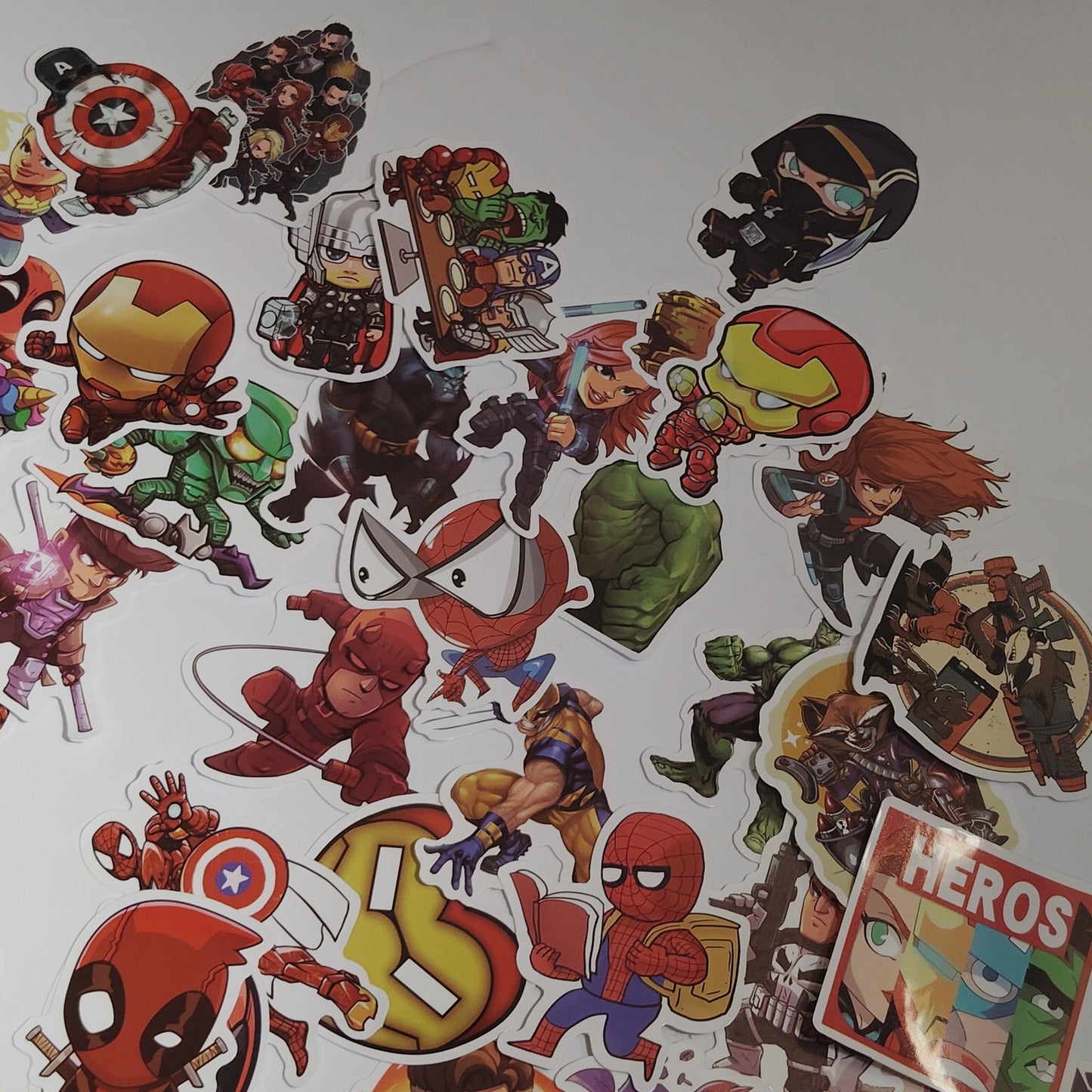 130‑Pc Marvel Chibi Vinyl Sticker Pack Waterproof Laptop Water Bottle Decals