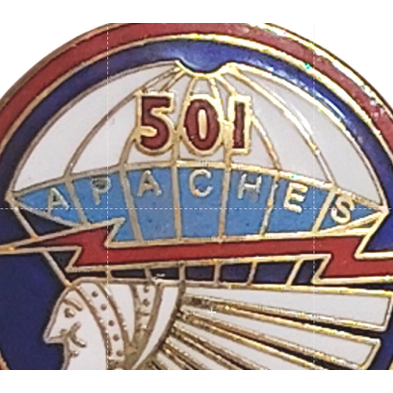 501st Airborne Geronimo Novelty Biker Jacket Hat Lapel Pin 1‑1/8" × 1", VTG NOS