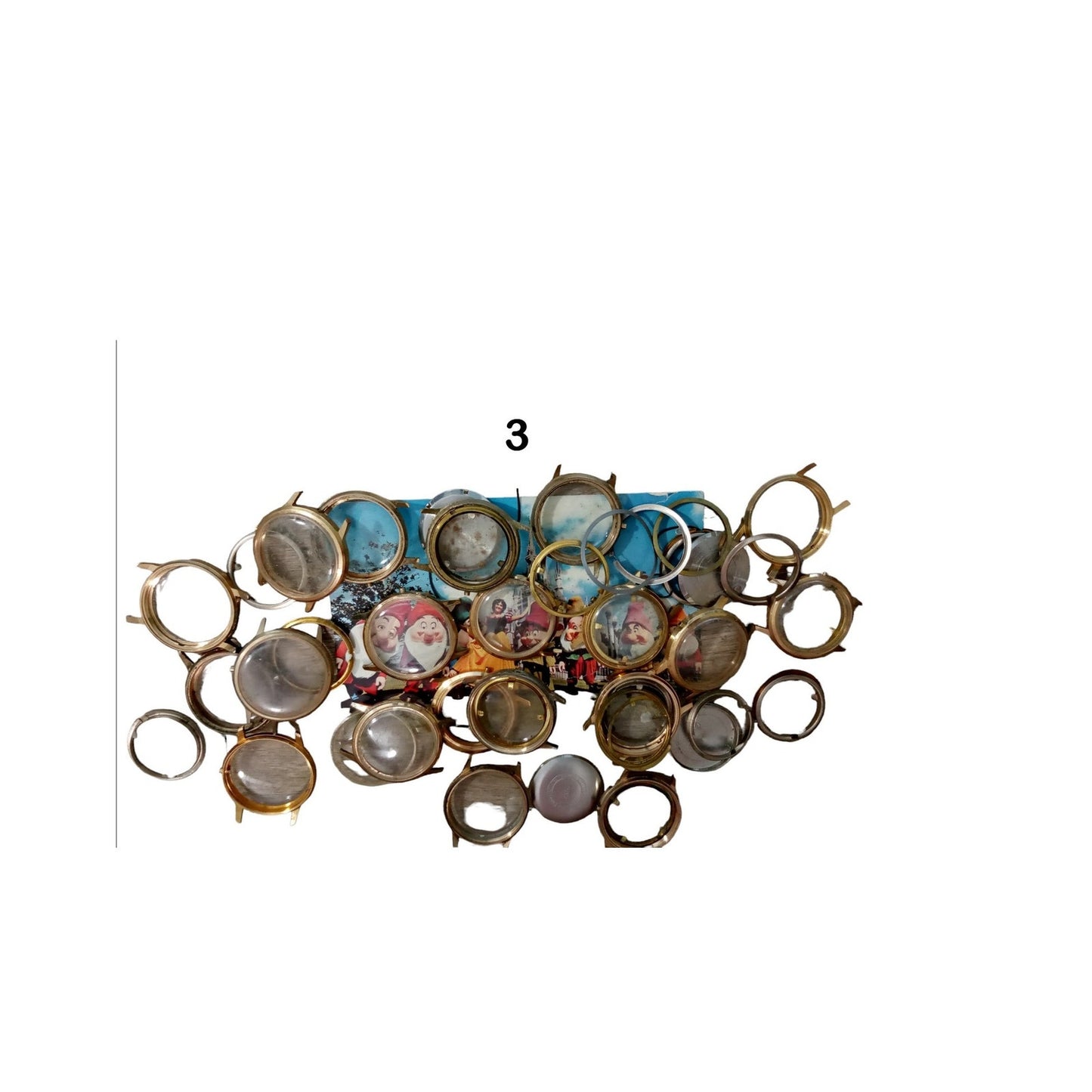 Steampunk Craft Supplies, Watch Cases, Bezels, Crystals, Backs - 8 oz Bag #2