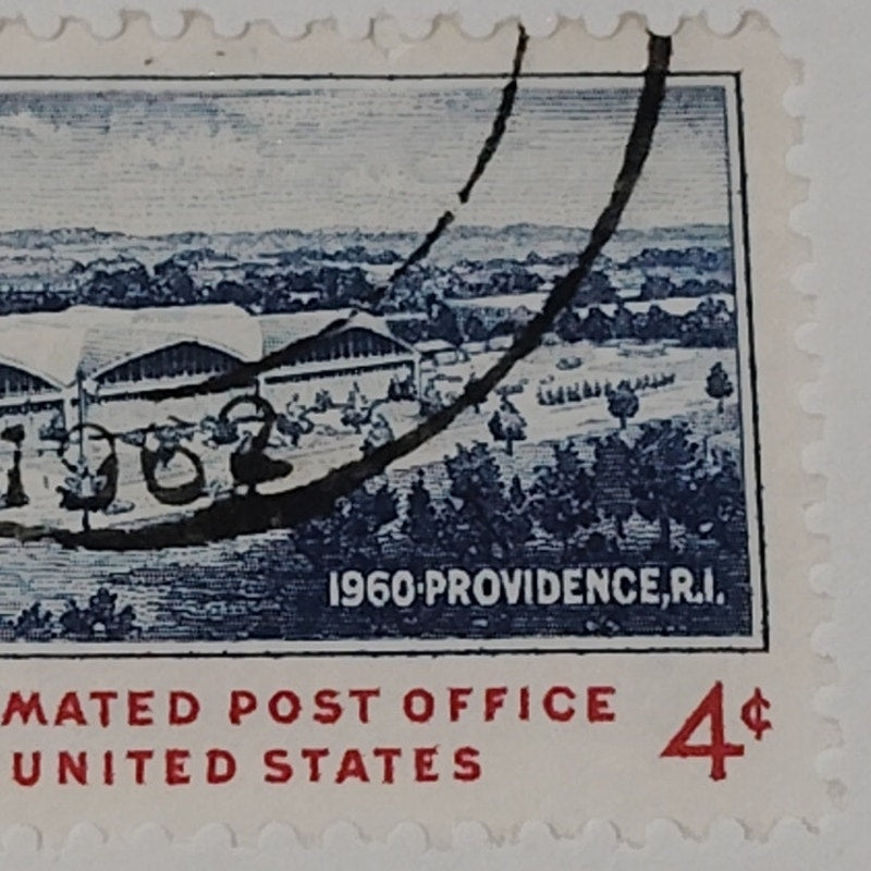 1960 Scott #1164 – 4¢ First Automated Post Office / Providence, RI – Canceled
