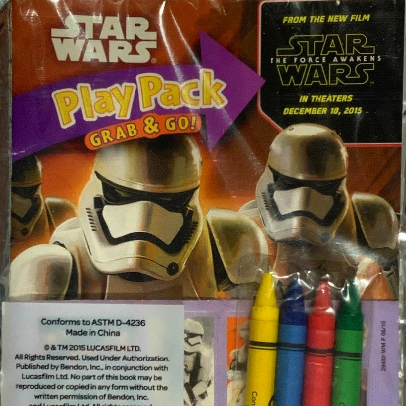 Star Wars 2015 StormTroopers Play Pack Grab & Go Stickers Crayons Coloring Book