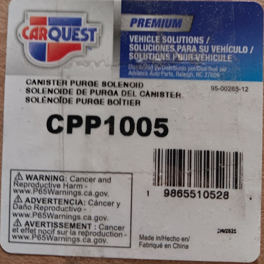 Carquest MotoRad Canister Purge Solenoid – CPP1005, OE Emissions Control Valve