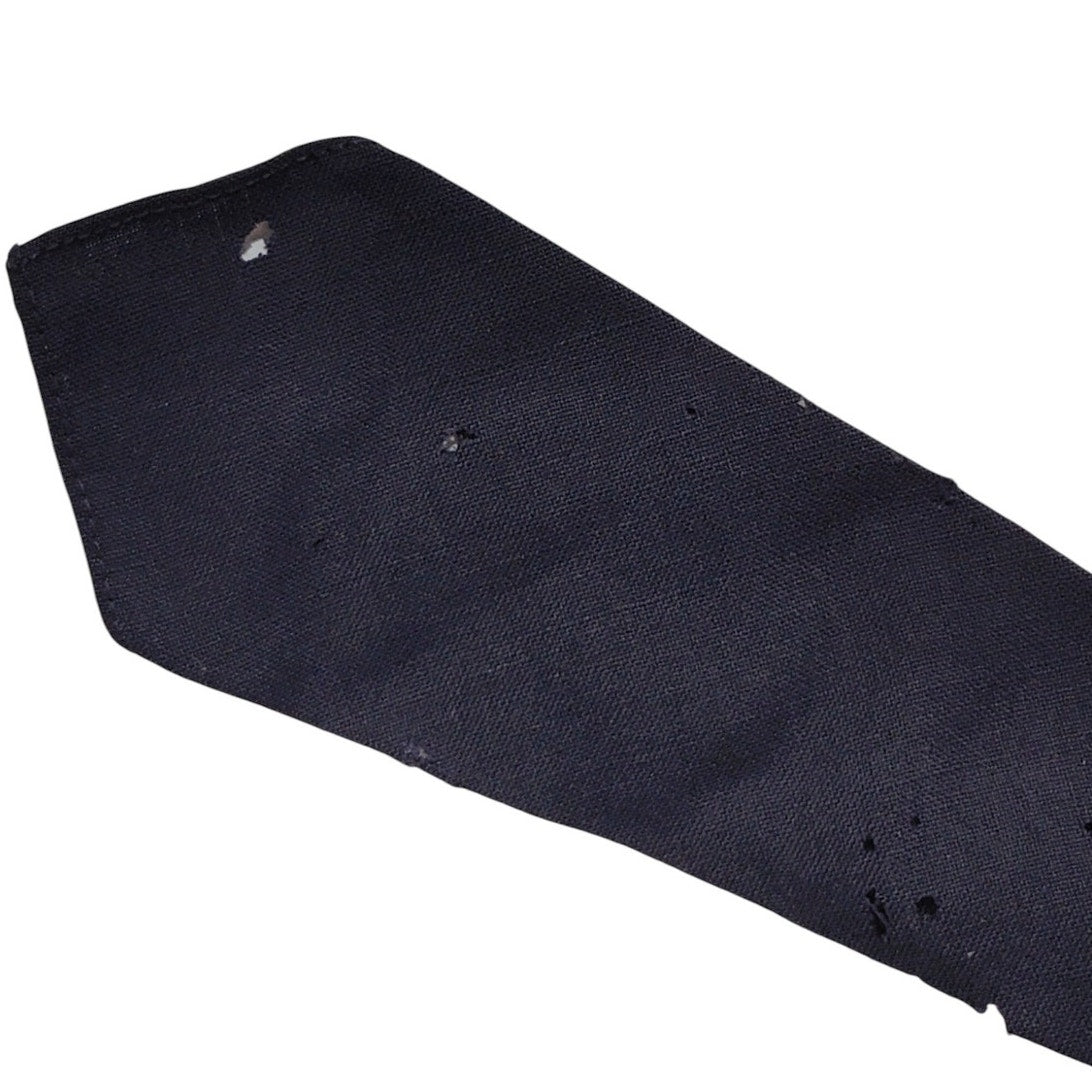 WWII-Era U.S. Navy or Army Enlisted Wool Necktie, Dark Navy Blue, Coarse Weave, Unfinished Ends