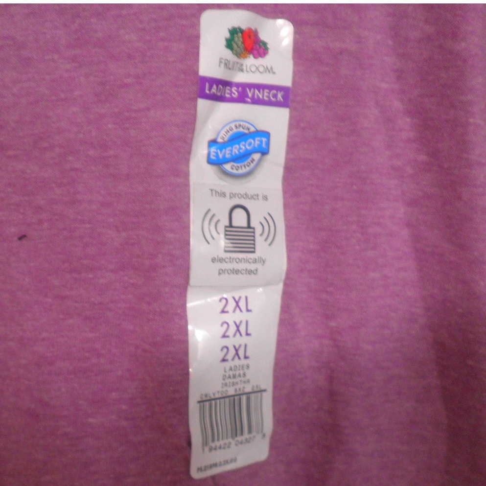 Fruit Of The Loom Women's V-Neck Casual Tee, T-Shirt, Lavender, 2XL, XXL