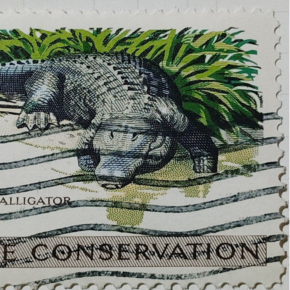 1971 US Postage Stamp #1431 Wildlife Conservation Alligator 8c Used VTG