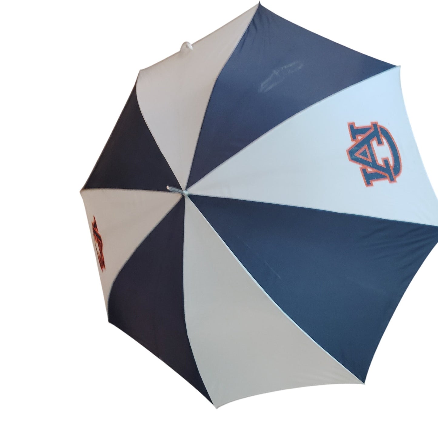 VTG 1970s Auburn Tigers Stick Umbrella – AU Logo – Navy/White – 35"L, 48" Open