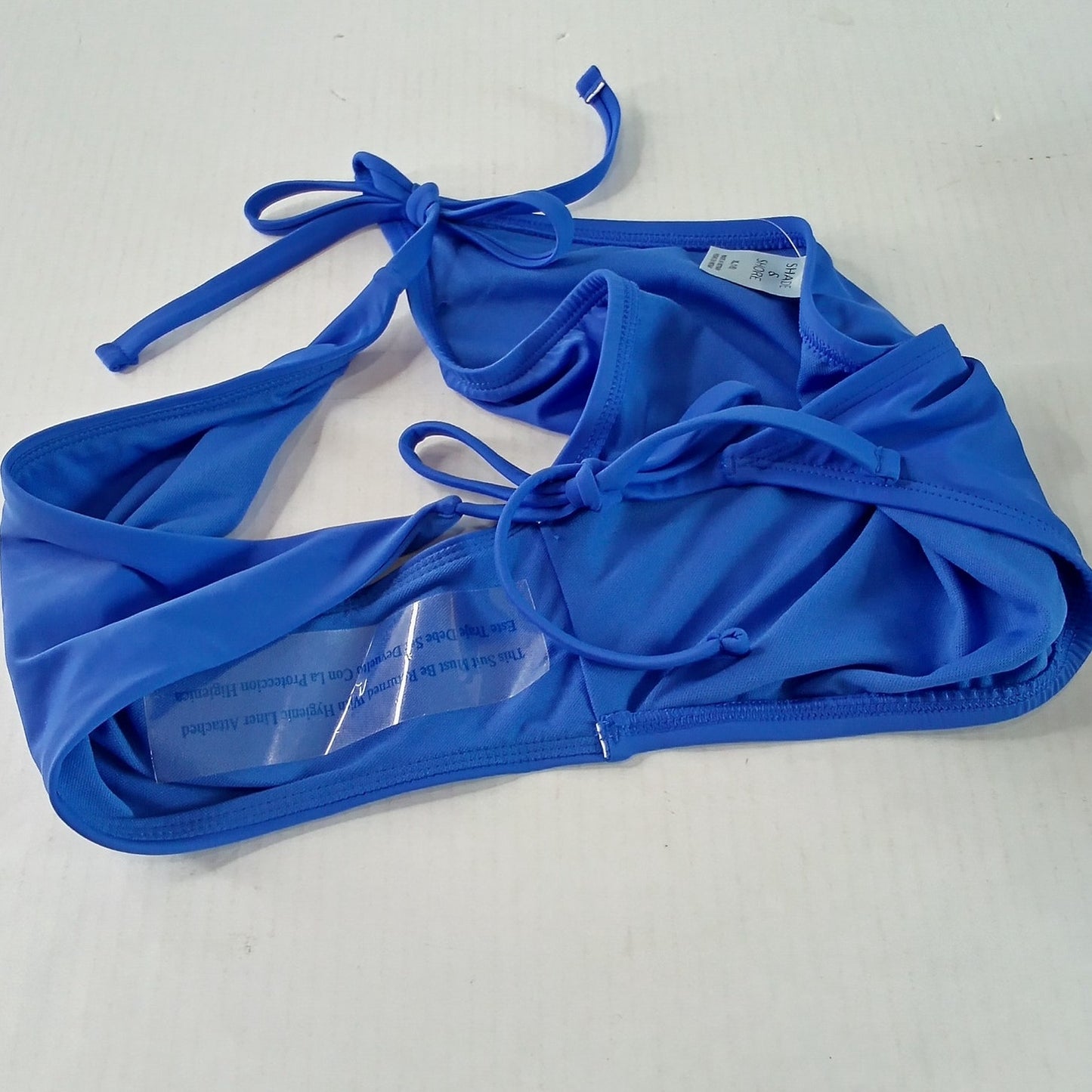 Shade & Shore Side‑Tie High‑Leg Bikini Bottom Cobalt Blue XL (16), Med Coverage