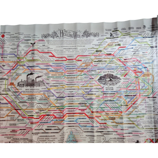 The Healing Web Canvas Print – Holistic & Allopathic Health Care Chart, 24x16" Unframed Wall Art