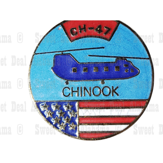 Chinook CH-47 Helicopter, Collector's Hat, Lapel, Brooch Pin 1"D