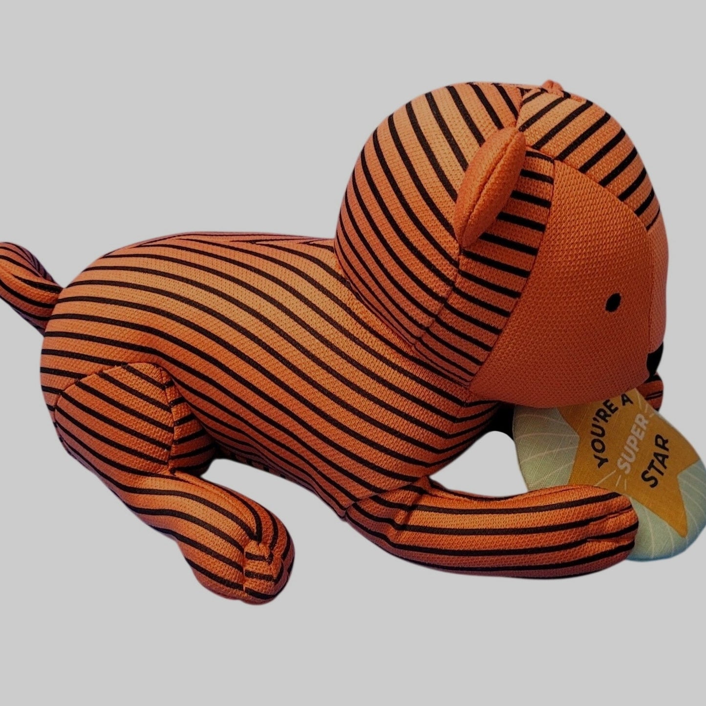 Pillowfort Mini Kids’ Plush Milestone Tiger – You’re a Super Star - 10 x 6 in.