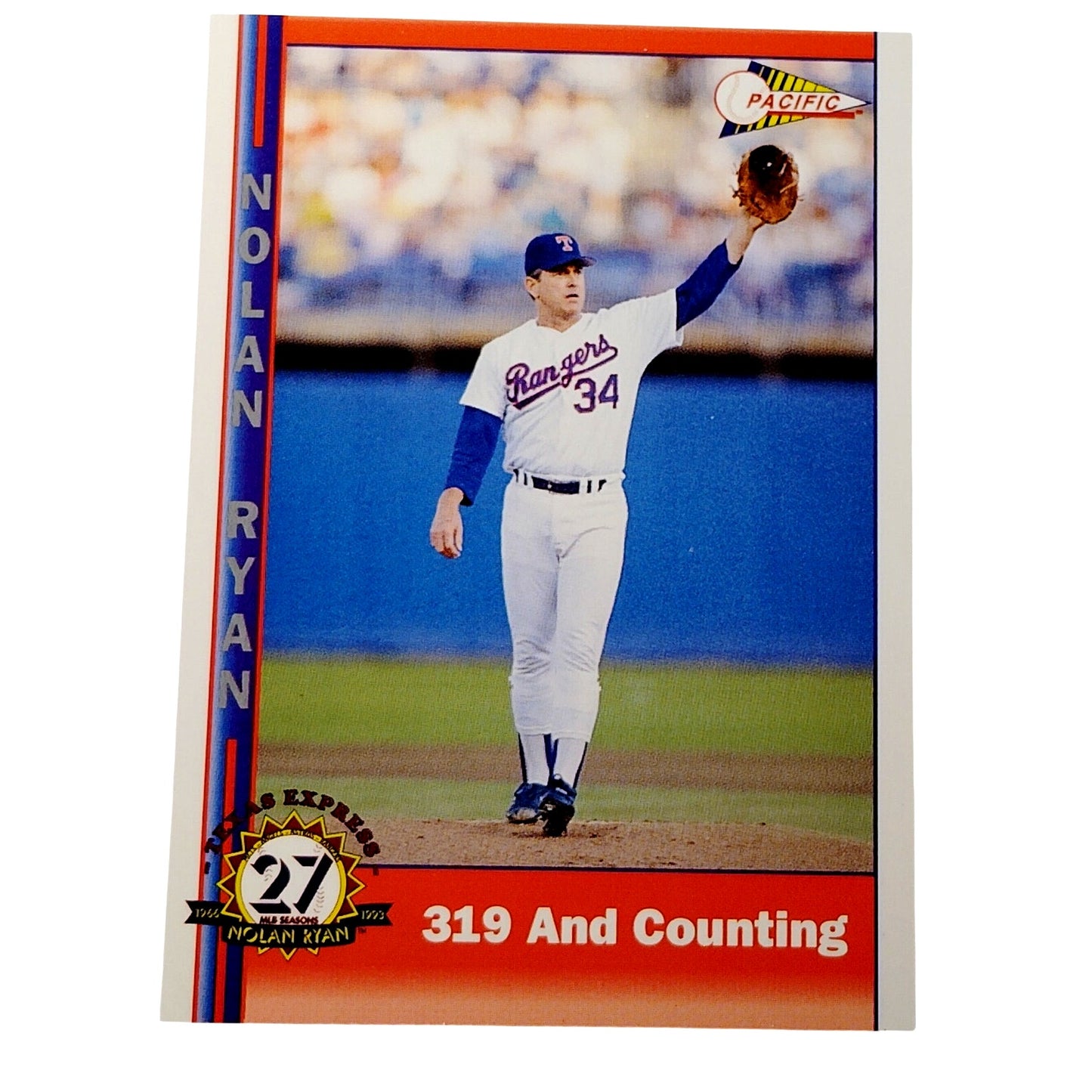 1993 Pacific Texas Express Nolan Ryan 232 Texas Rangers Pitcher Baseball Card NM
