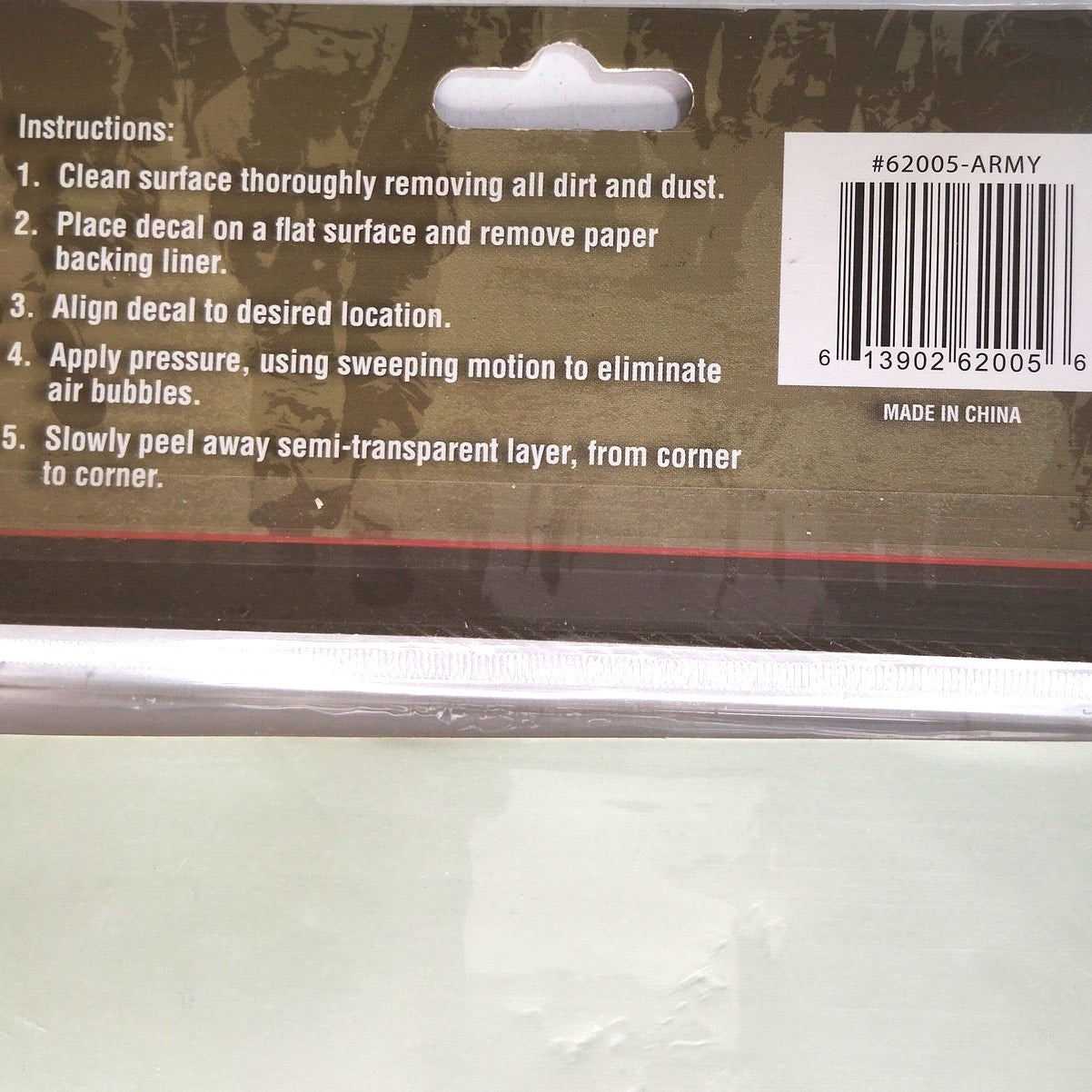 Rothco Army Vinyl Window Decal Novelty Clear w/ White Logo 6" × 6"