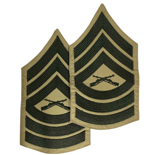 1 Set- US Marine Corps Master Sergeant, Green/Khaki, 6-3/4"H x 3-3/4"W