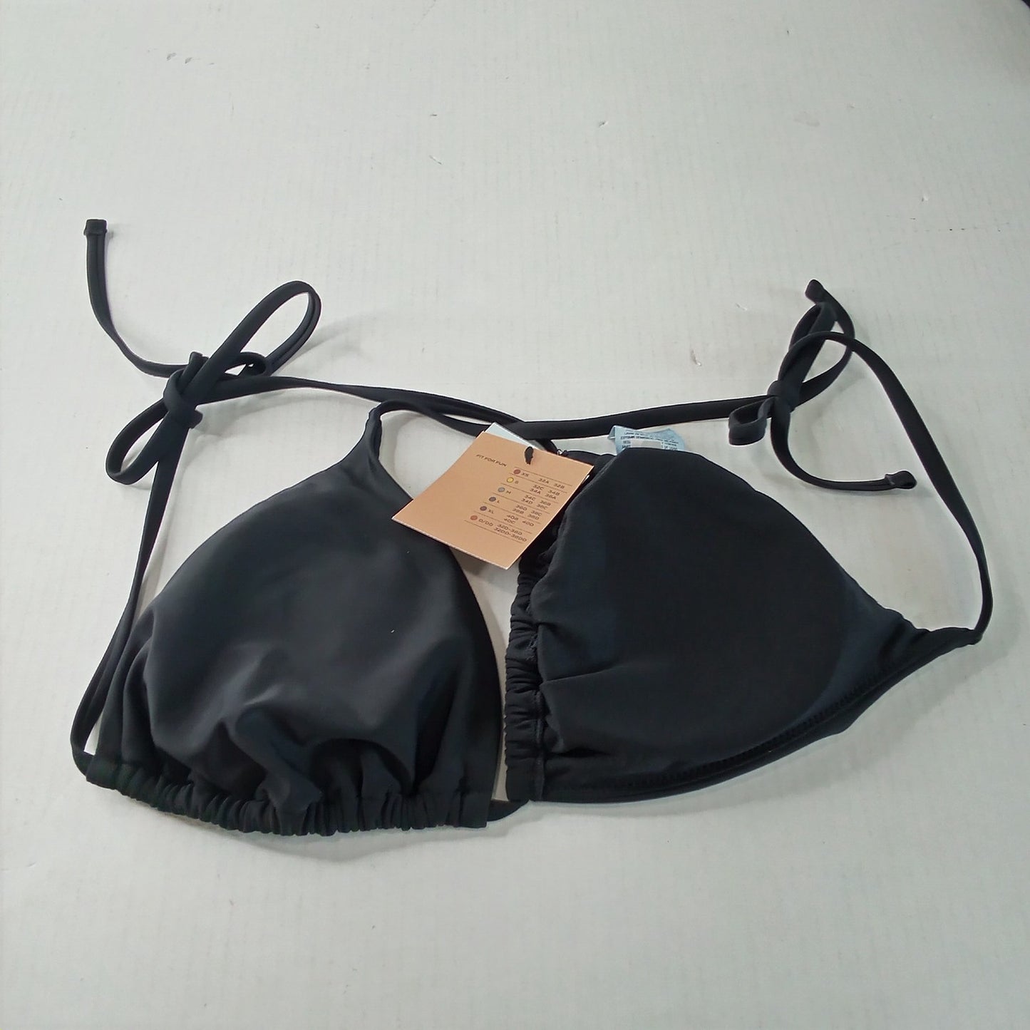 Shade & Shore Triangle Bikini Top Black L, Adjustable Straps Removable Cups