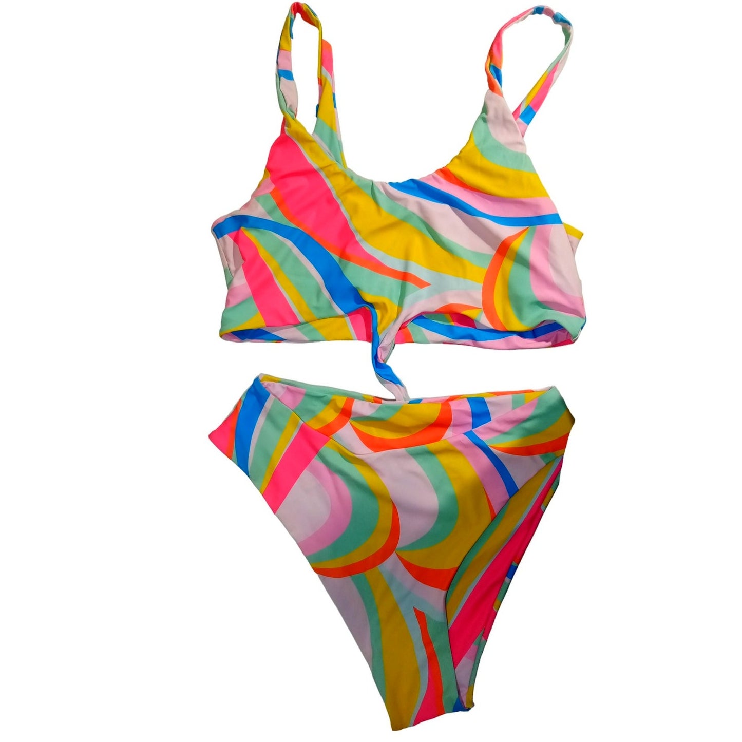 ZAFUL High Waisted Bikini Scoop Neck Swimsuit Two Pieces Bathing Suit XXL (12)