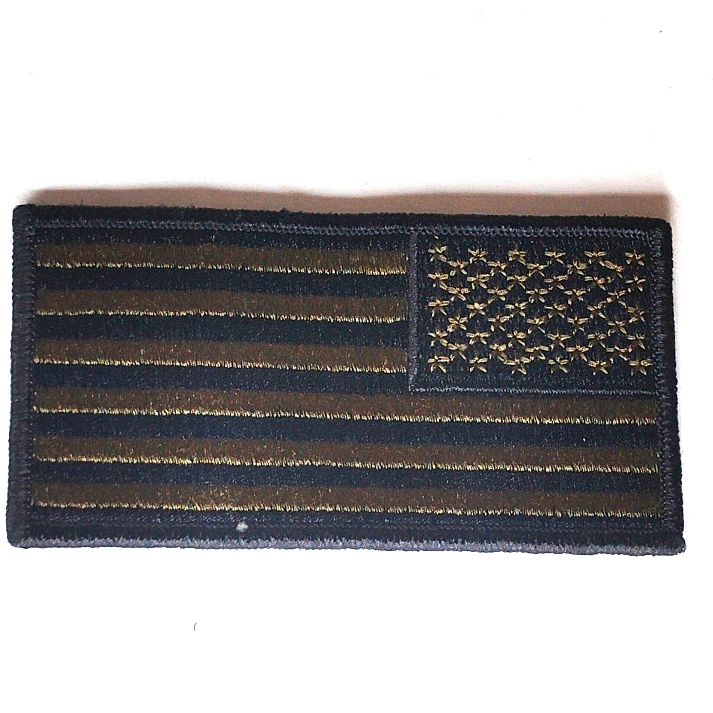 US Flag Patch Subdued Olive Green/Black 4" × 2" Reverse Hook Back Patch