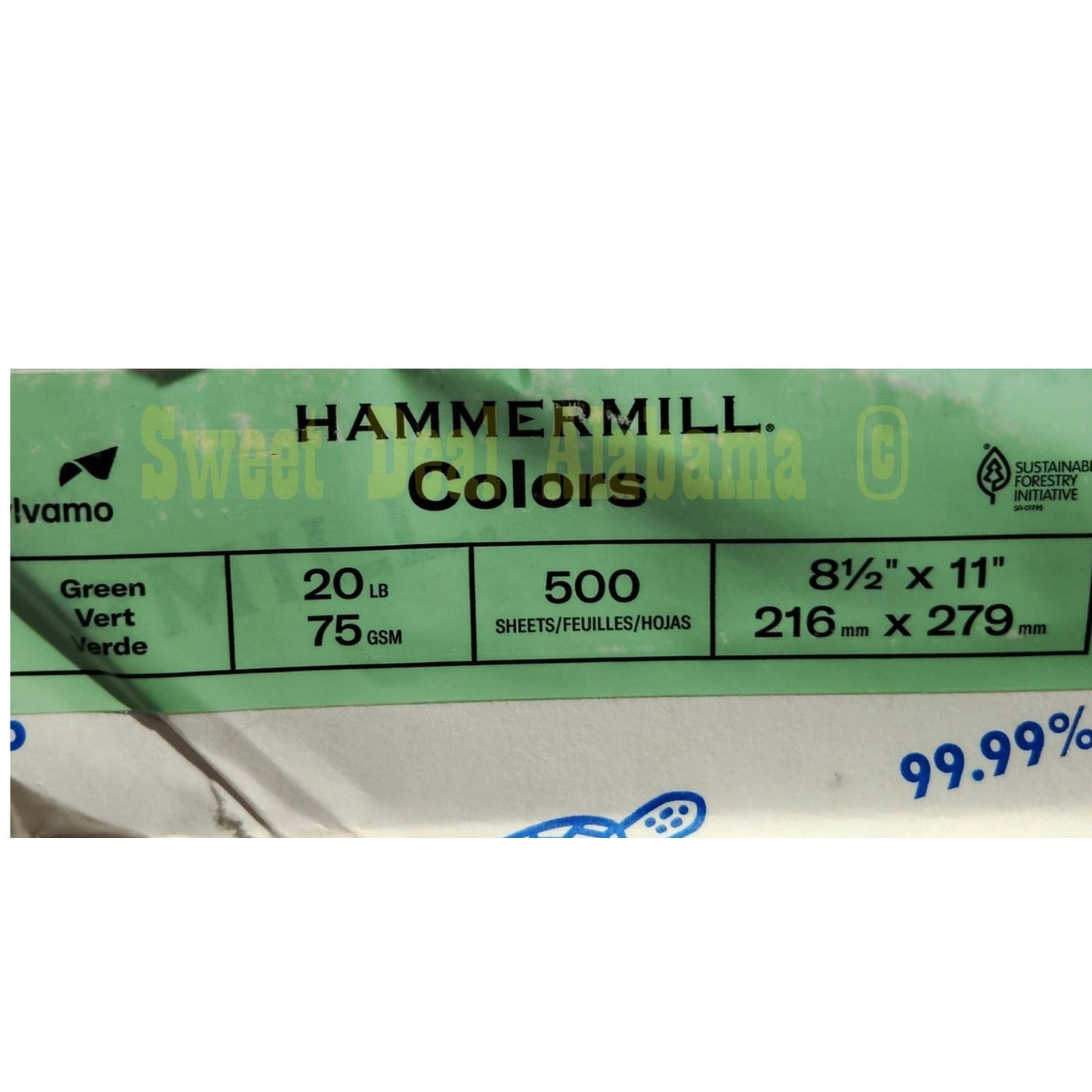1 Ream, 500 Pages, Hammermill Pastel Green Multipurpose Paper 20 Lbs. 8.5" X 11"