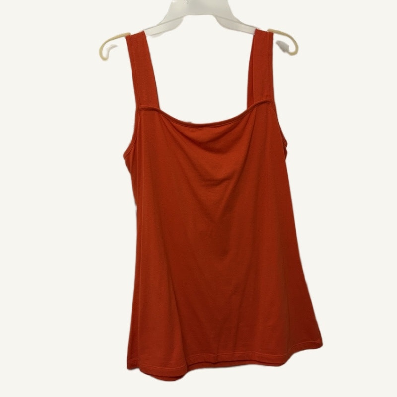 First Glance Women's XL Abstract Art Print Button-Up & Orange Tank Top Set