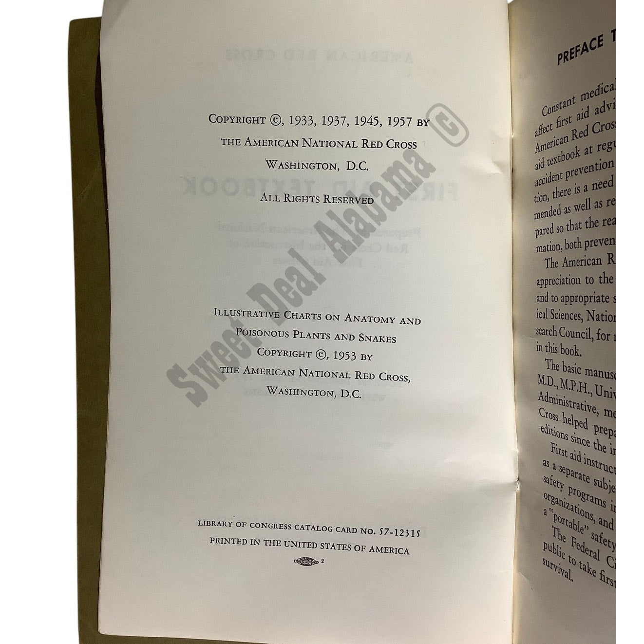 1957 The American National Red Cross, First Aid Book, 4th Edition, No.57-12315