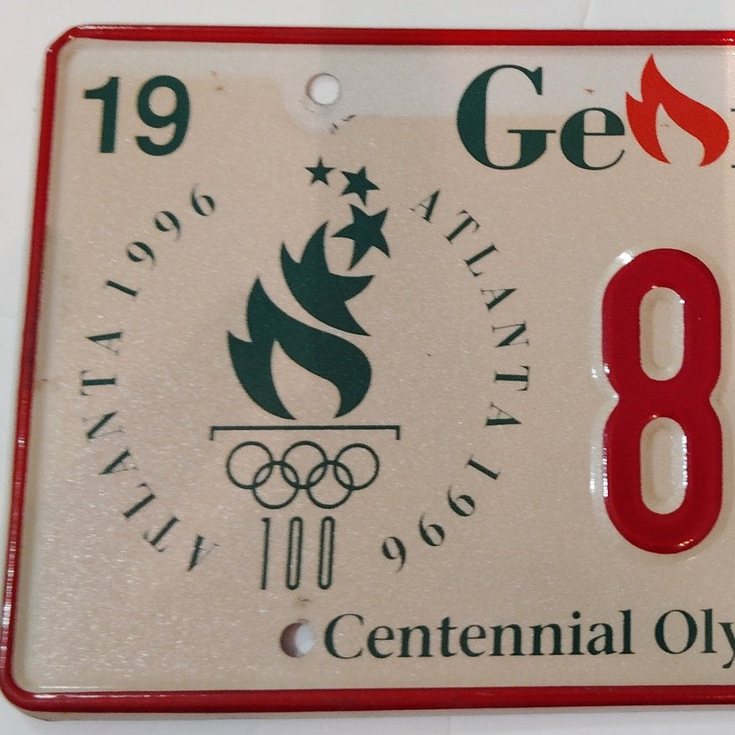 1996 Georgia Centennial Olympic Games Atlanta Vintage License Plate Tag