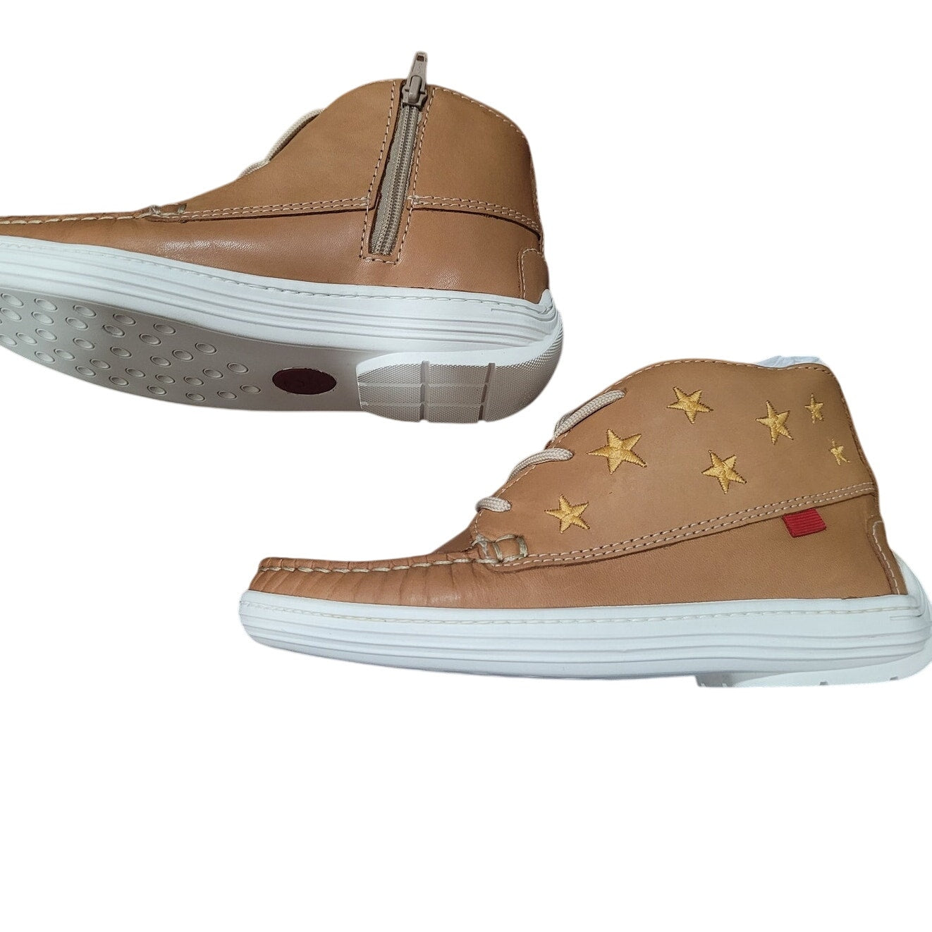 Marc Joseph New York Kids Tan Leather Ankle Boot – Star Detail, Size 13